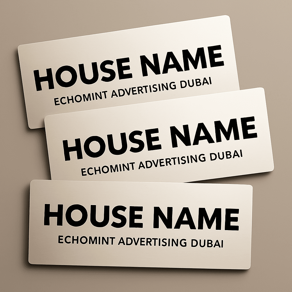 House Name Plates Without Light Dubai - Residential